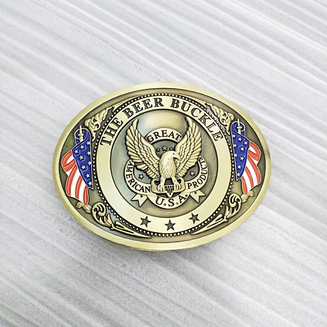 A unique novelty gift: hands-free belt buckle beverage holder, black.