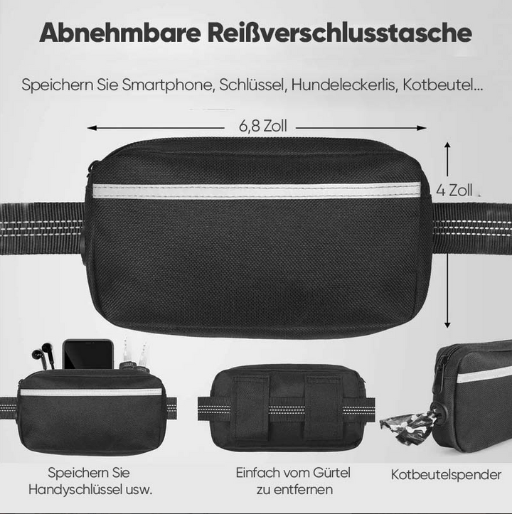 Dog leash with waist belt fanny pack, perfect for hiking and running with your pet