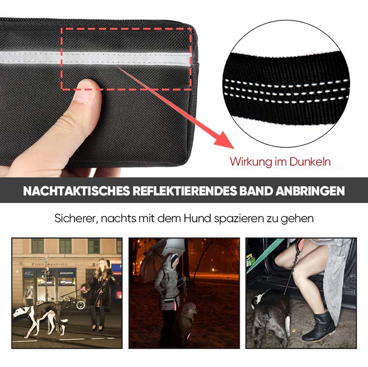 Durable hands-free dog leash for jogging, hiking, and daily dog walking with storage