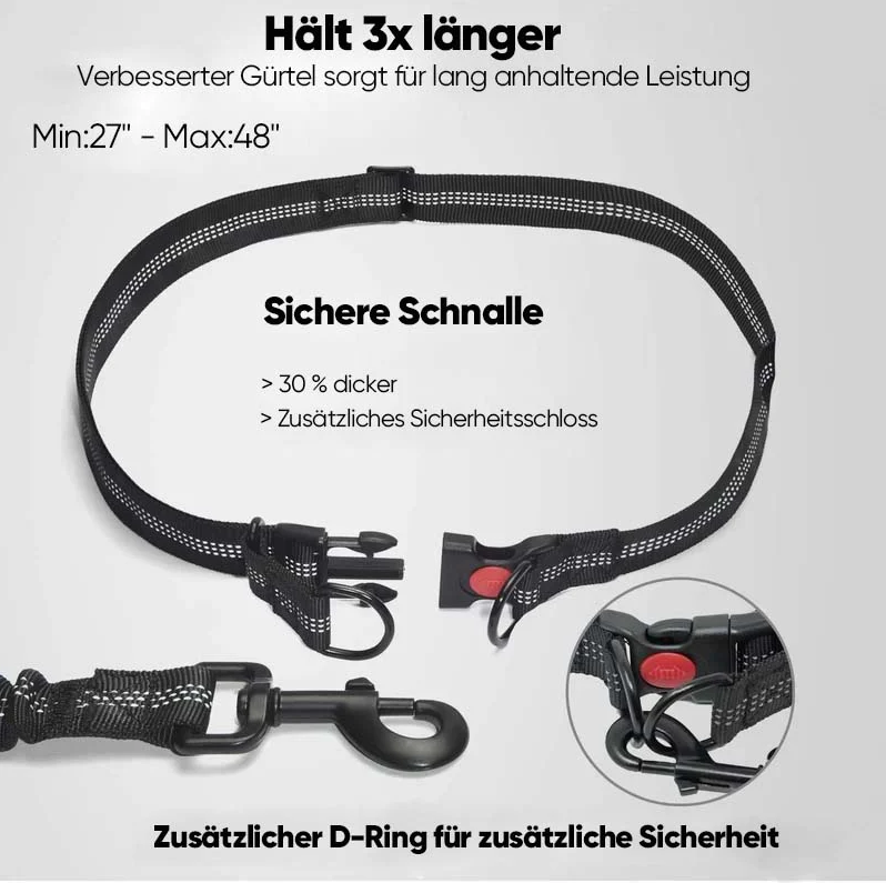 Shock-absorbing hands-free dog leash attached to a functional fanny pack design