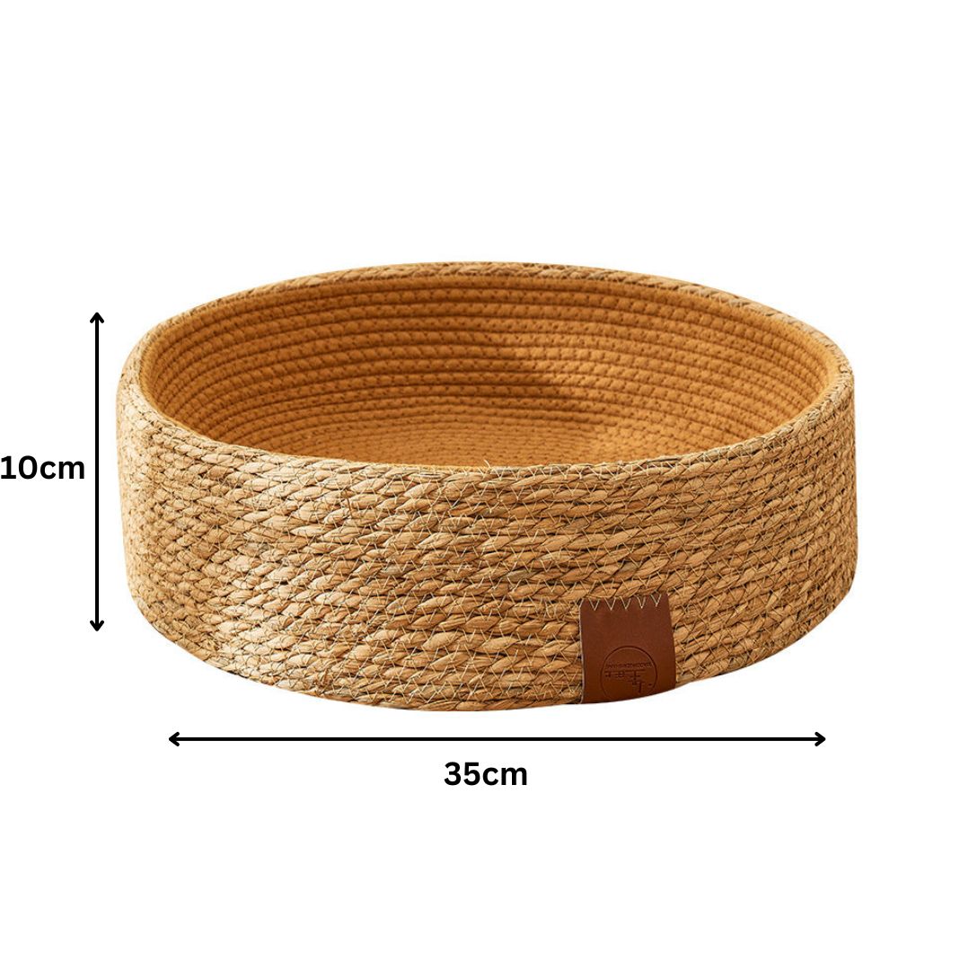 Luxurious rattan cat scratching bed and comfortable cushion, offering a cozy cat house