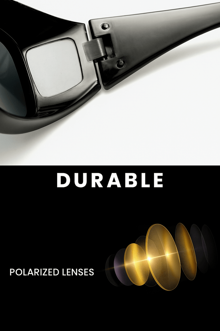 Ergonomic unisex driving glasses for night, fog, and rain, with glare protection and HD vision aid.