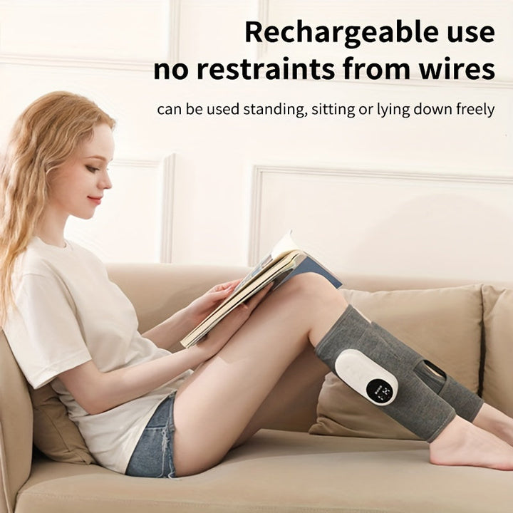 Rechargeable heated leg massager for effective muscle relief, relaxation, and pain therapy.