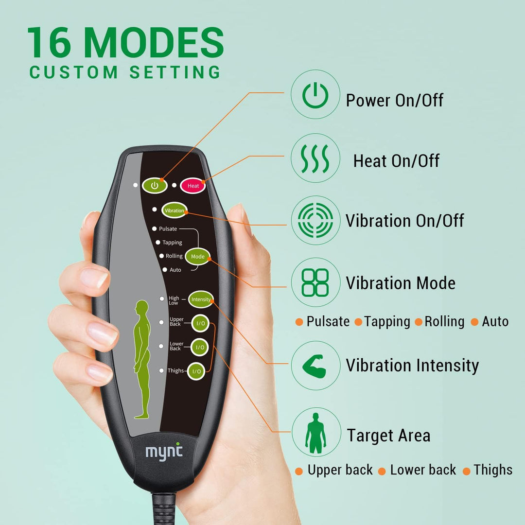 Portable heated massage cushion for car seats, providing comfort & muscle relaxation on the go.