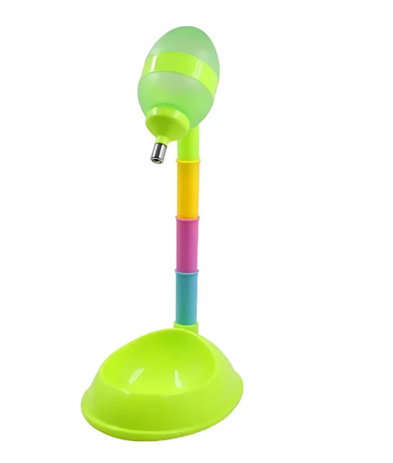 Durable pet care product: adjustable dog and cat water-food dispenser, easy to clean