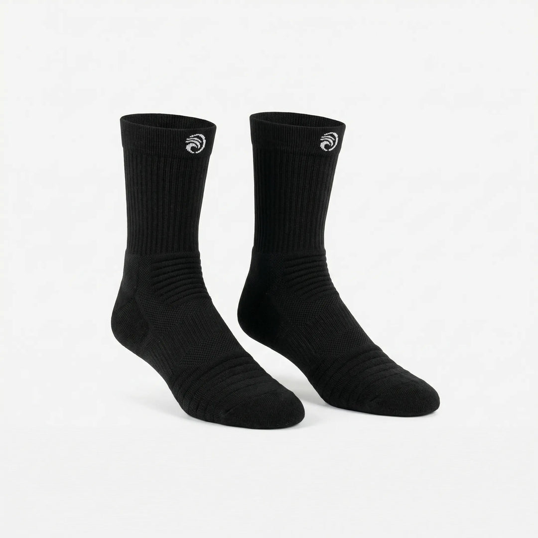 Cushioned compression running socks for fitness training, providing superior comfort & support.