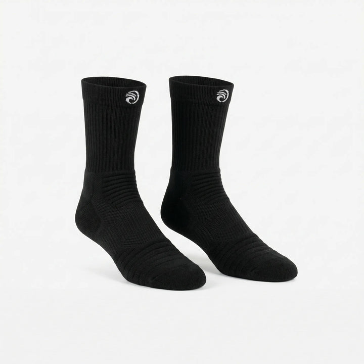 Cushioned compression running socks for fitness training, providing superior comfort & support.