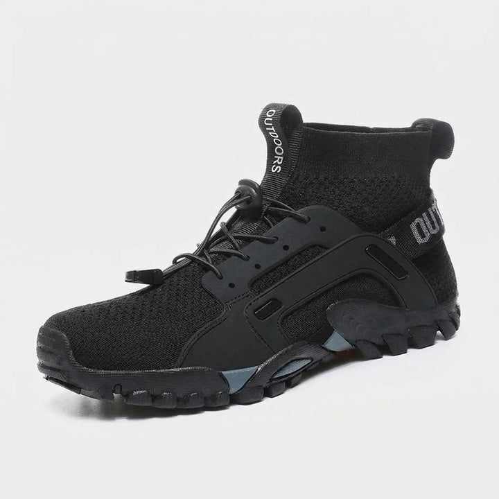 All-terrain unisex high-top hiking shoes. Durable trail footwear with strong grip, perfect for any outdoor adventure.