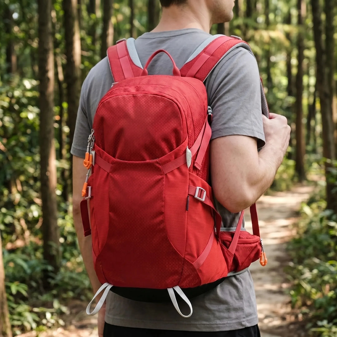 Unisex hiking backpack for outdoor adventures, durable & water-resistant, ideal day pack for trails.