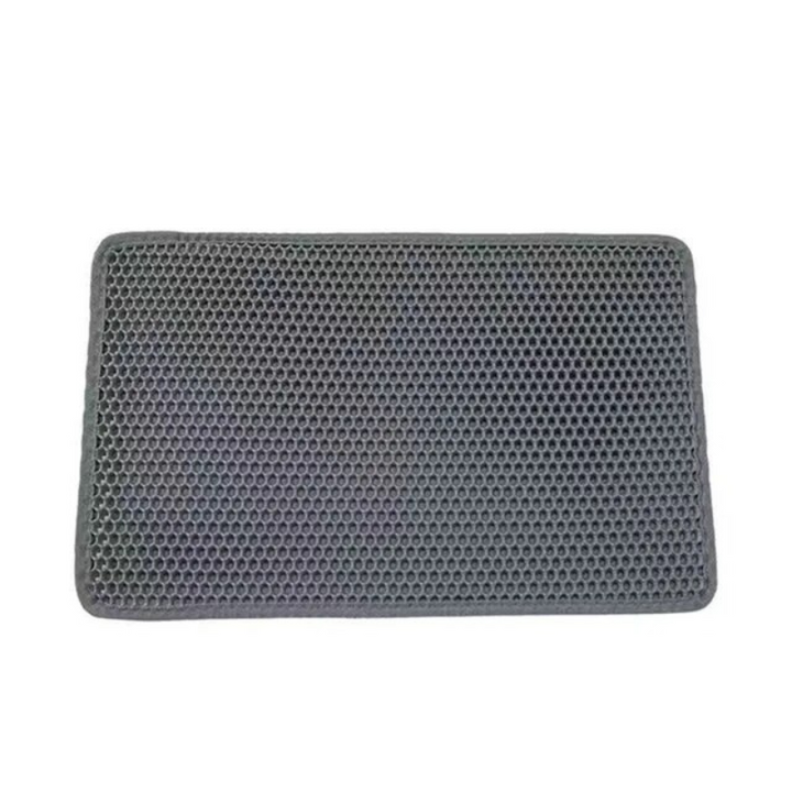 Honeycomb cat litter mat made of durable PVC, designed for mess-free litter box areas