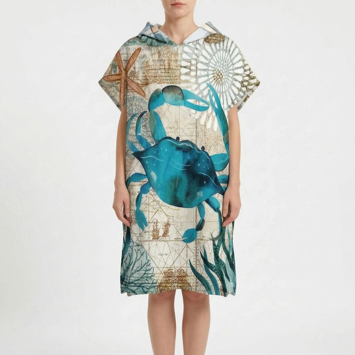 Premium quick-dry changing poncho for beach & pool, featuring an absorbent hooded design.