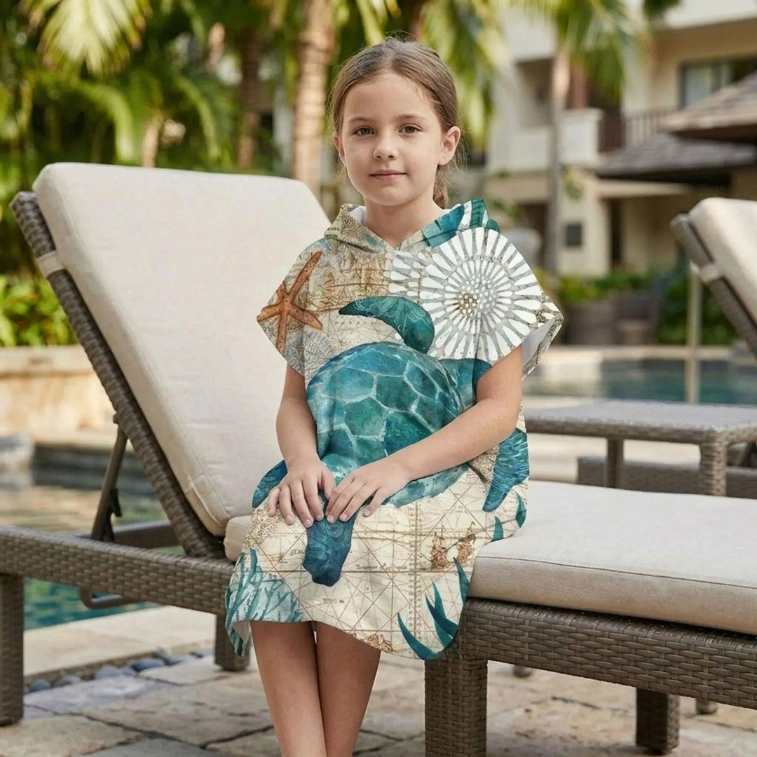 Absorbent changing poncho for men and women, great for privacy at the beach or water sports.