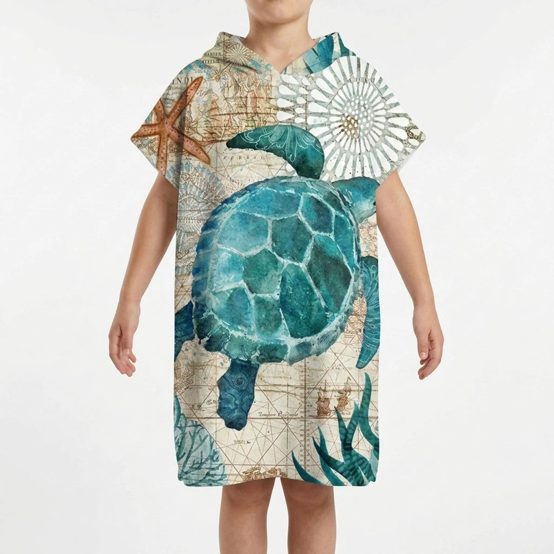 Unisex beach changing towel with hood, perfect for water sports enthusiasts & family outings.