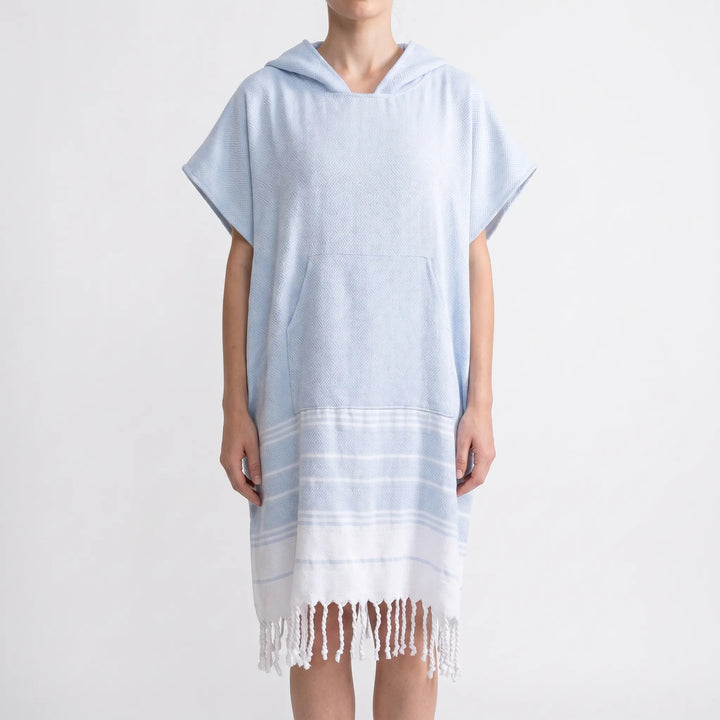Vacation essential: unisex hooded beach poncho, changing towel & pool accessory. Lightweight design.