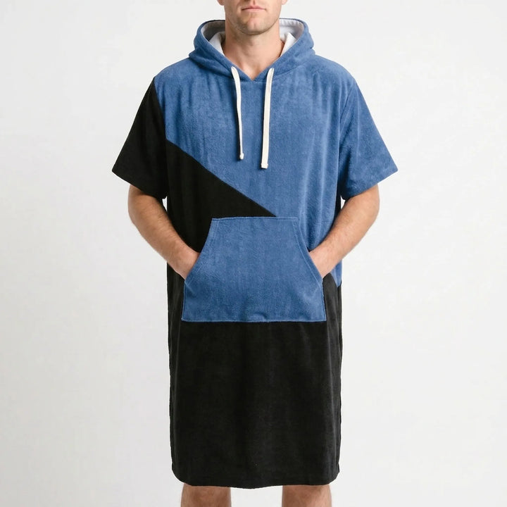 Unisex hooded changing poncho. Easy, quick-dry robe for private swim changing at the beach, pool, or after surfing.