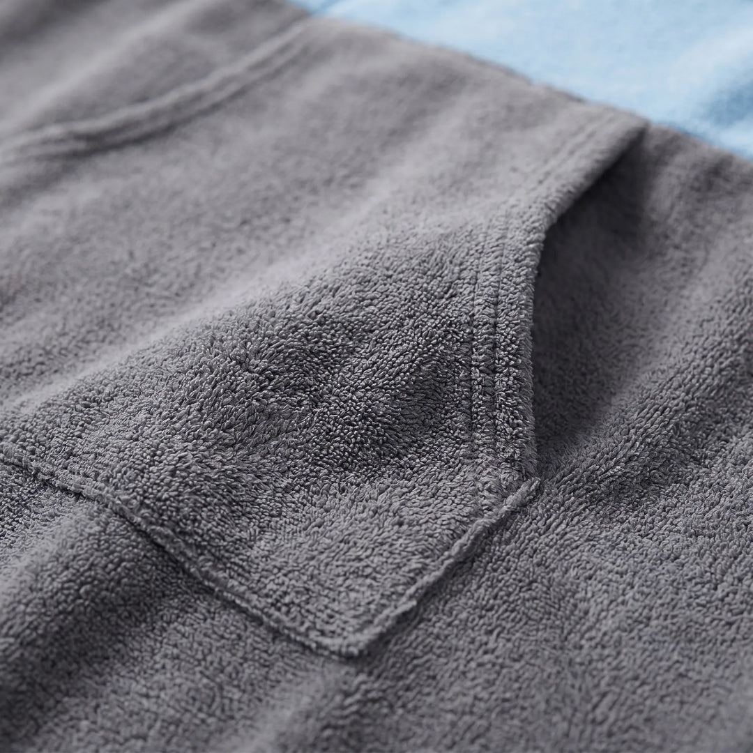 Quick-dry hooded beach robe, comfortable swim cover-up & changing poncho for men & women. Perfect for travel.