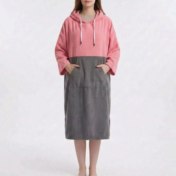 Versatile unisex hooded changing robe for beach, pool, watersports. Quick-dry swim cover-up & changing solution.