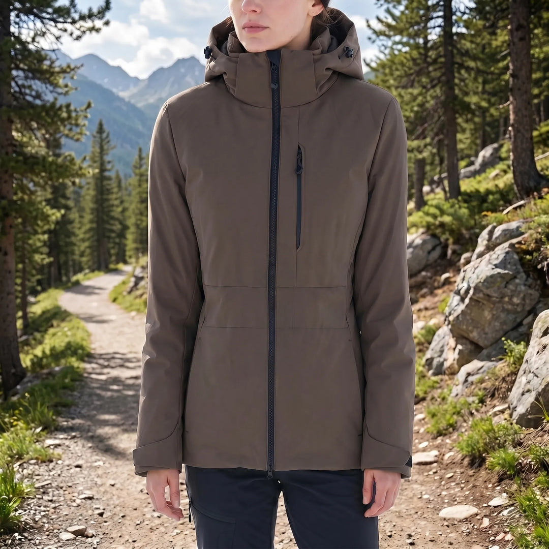 Weatherproof thermal jacket for men & women. Hooded windbreaker ideal for cold winter outdoor sports.