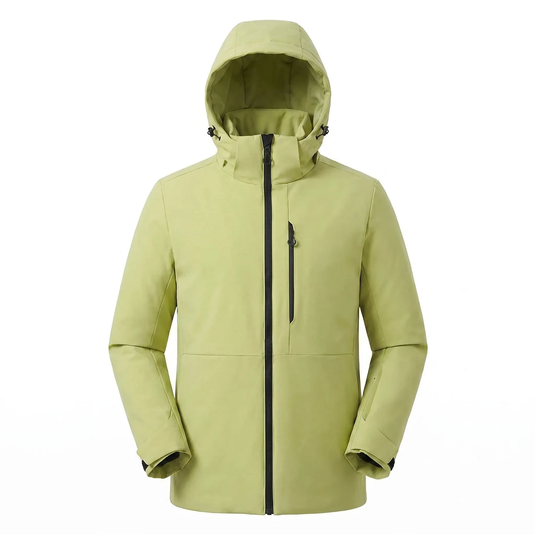 High-performance unisex insulated windbreaker jacket with hood. Essential thermal outerwear for winter sports.