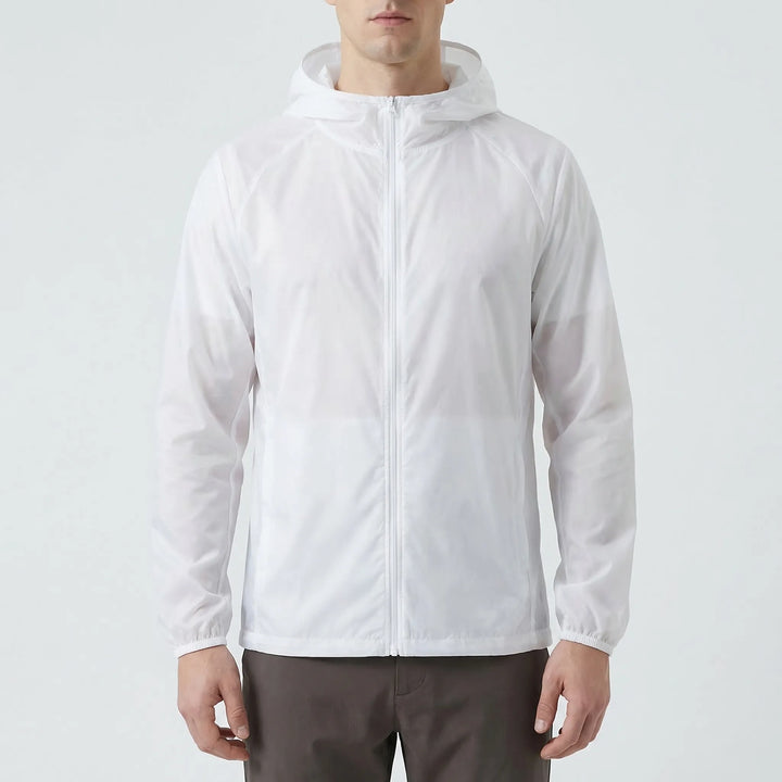 Versatile unisex hooded jacket, a lightweight windbreaker suitable for hiking, camping & daily use.
