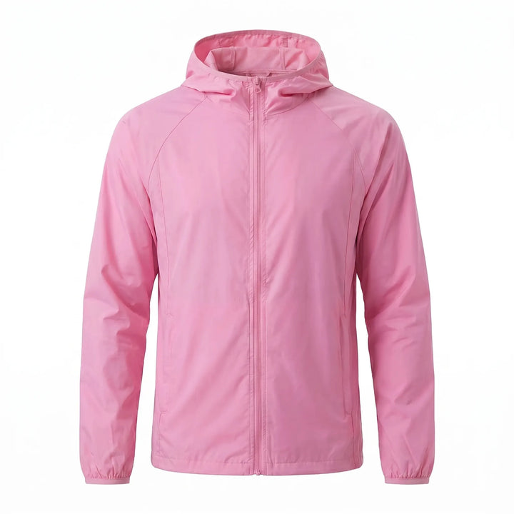 Modern design unisex hooded windbreaker, combining style with outdoor functionality and comfort.