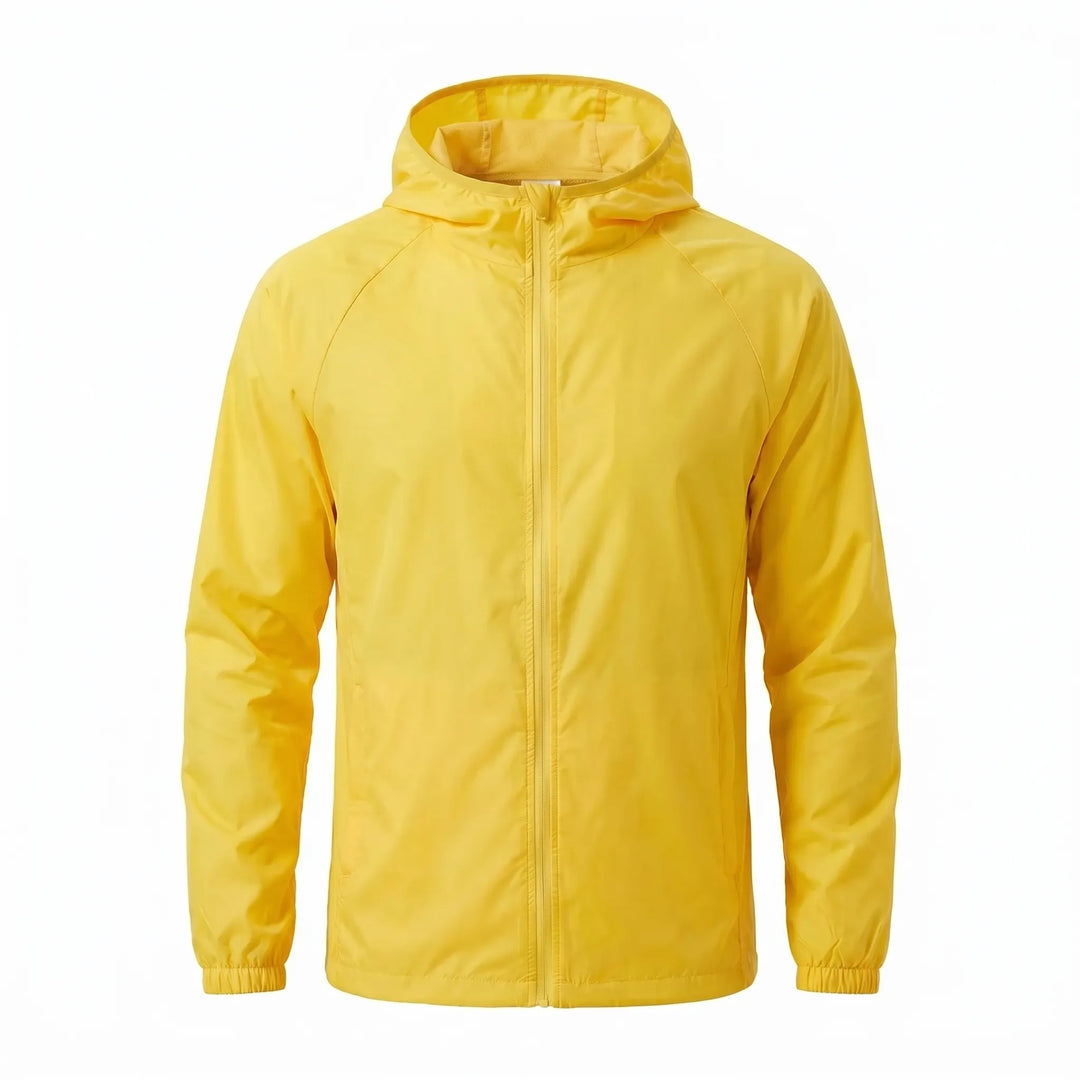 Essential lightweight windbreaker, a water-resistant hooded jacket for all your outdoor adventures.