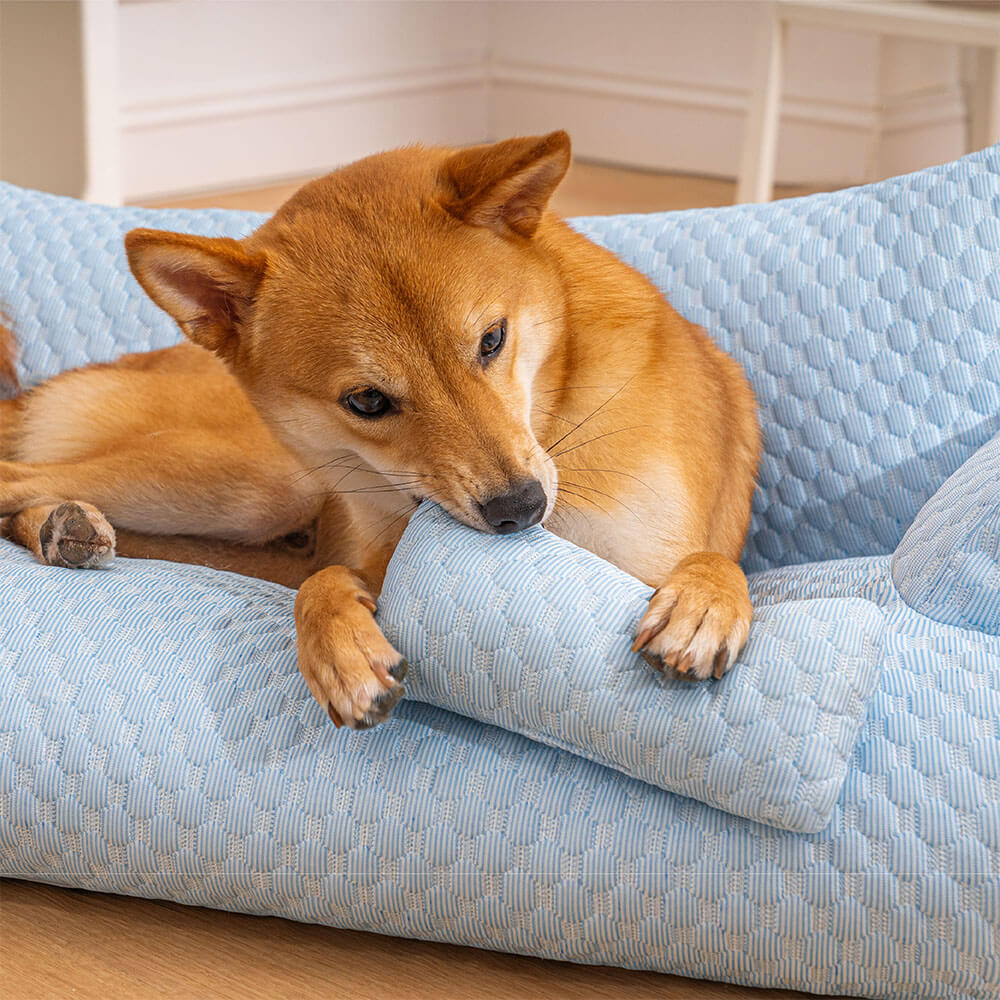 Washable cooling dog bed, ice silk material, perfect for summer comfort