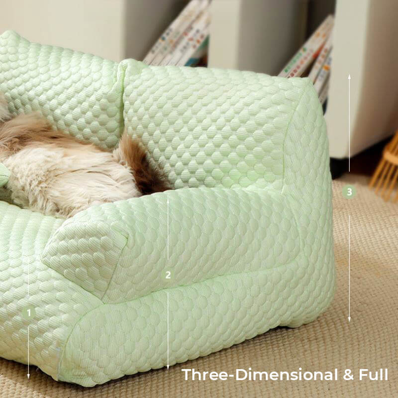 Comfortable cooling dog bed, ice silk and washable for easy care