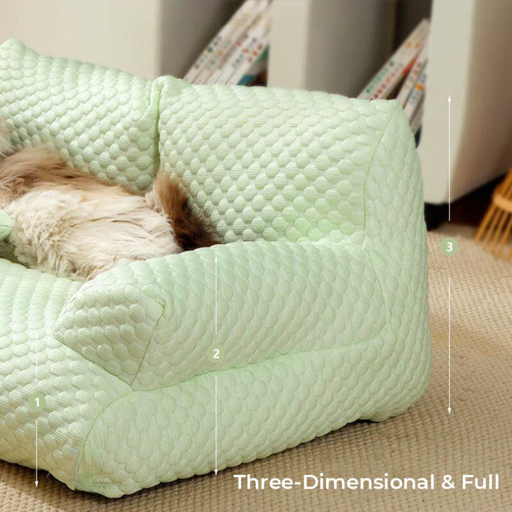 Comfortable cooling dog bed, ice silk and washable for easy care