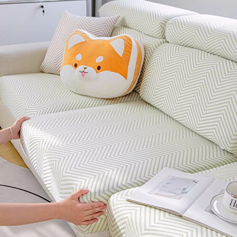Collection of ice silk stretch sofa covers in various colors, showcasing options for home decor.