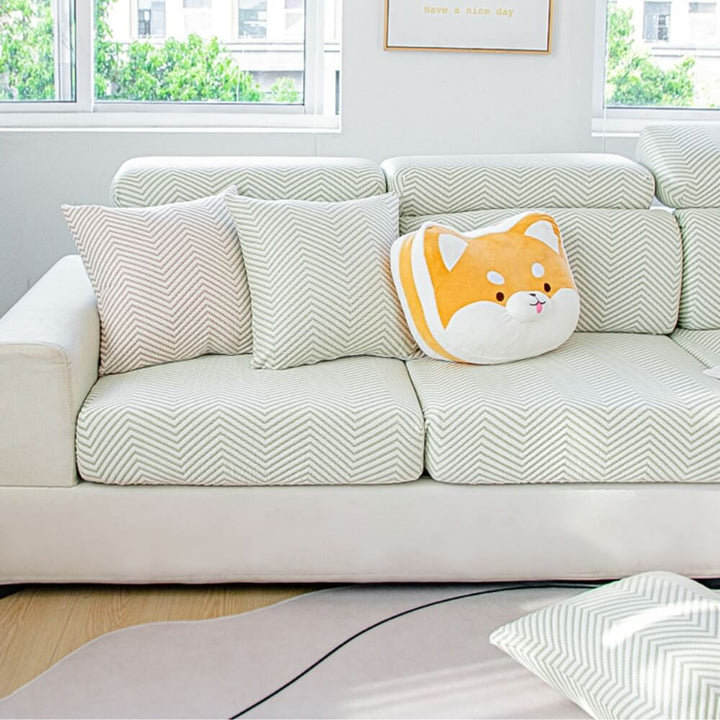 Close-up of ice silk stretch sofa cover fabric, highlighting its cooling and soft texture.