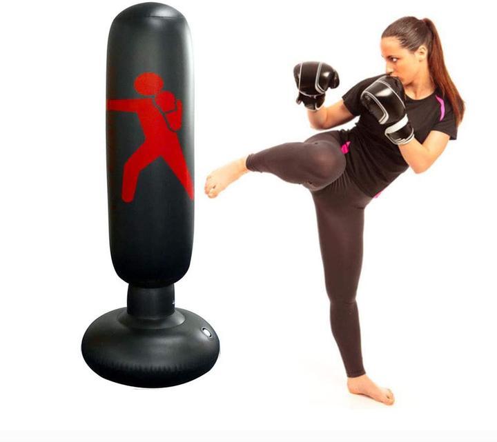 Safe inflatable punch bag for kids boxing, promoting fun exercise & coordination. Perfect for home play & fitness.