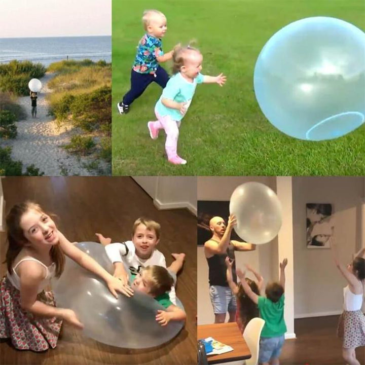 Vibrant inflatable bubble ball, a durable outdoor play toy for children's entertainment & active fun.