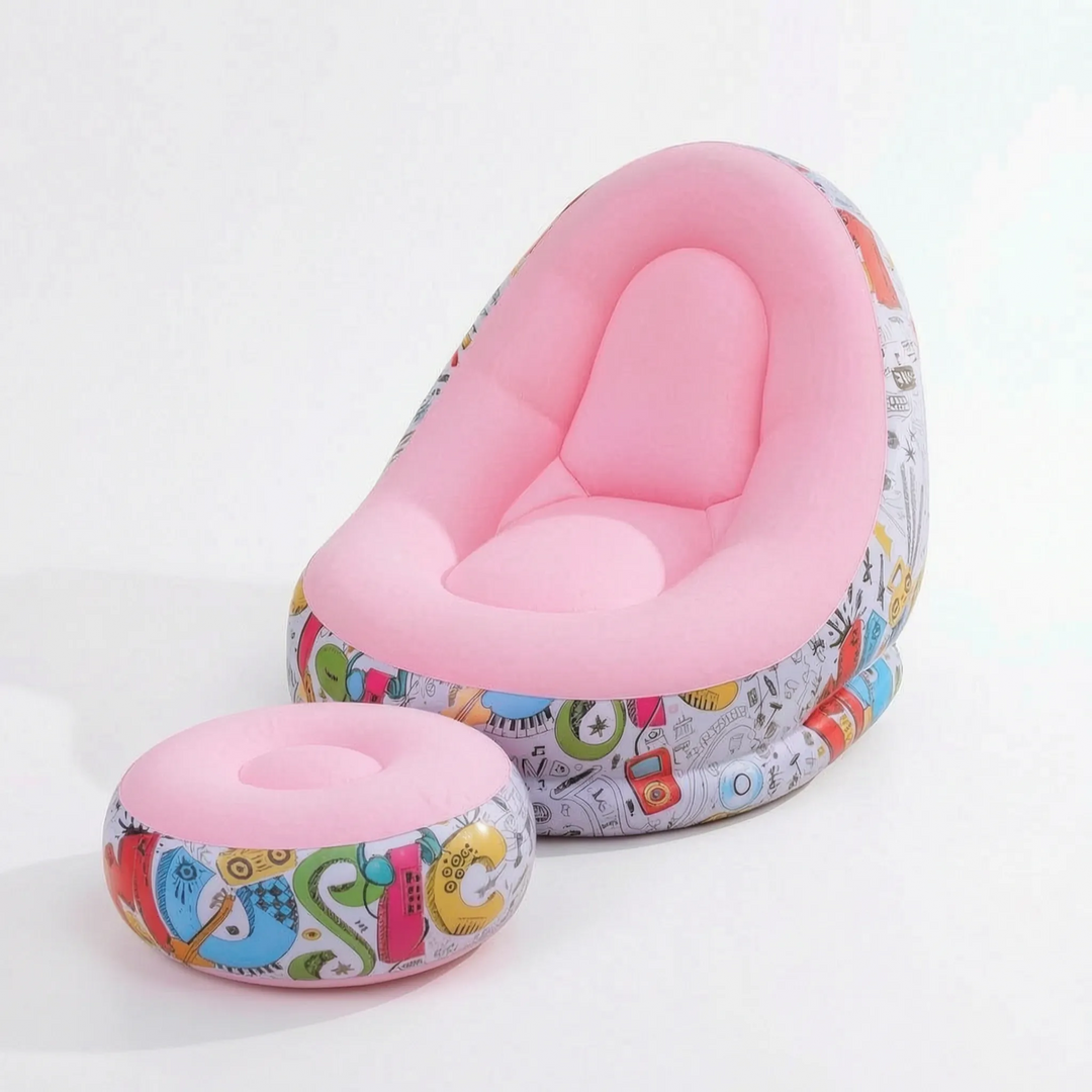 Garden & backyard inflatable lounge chair & footrest set, offering comfortable outdoor relaxation seating.