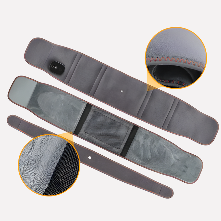 Portable heating massage belt for waist & back. Features infrared heat therapy & vibration for muscle relaxation & pain relief.