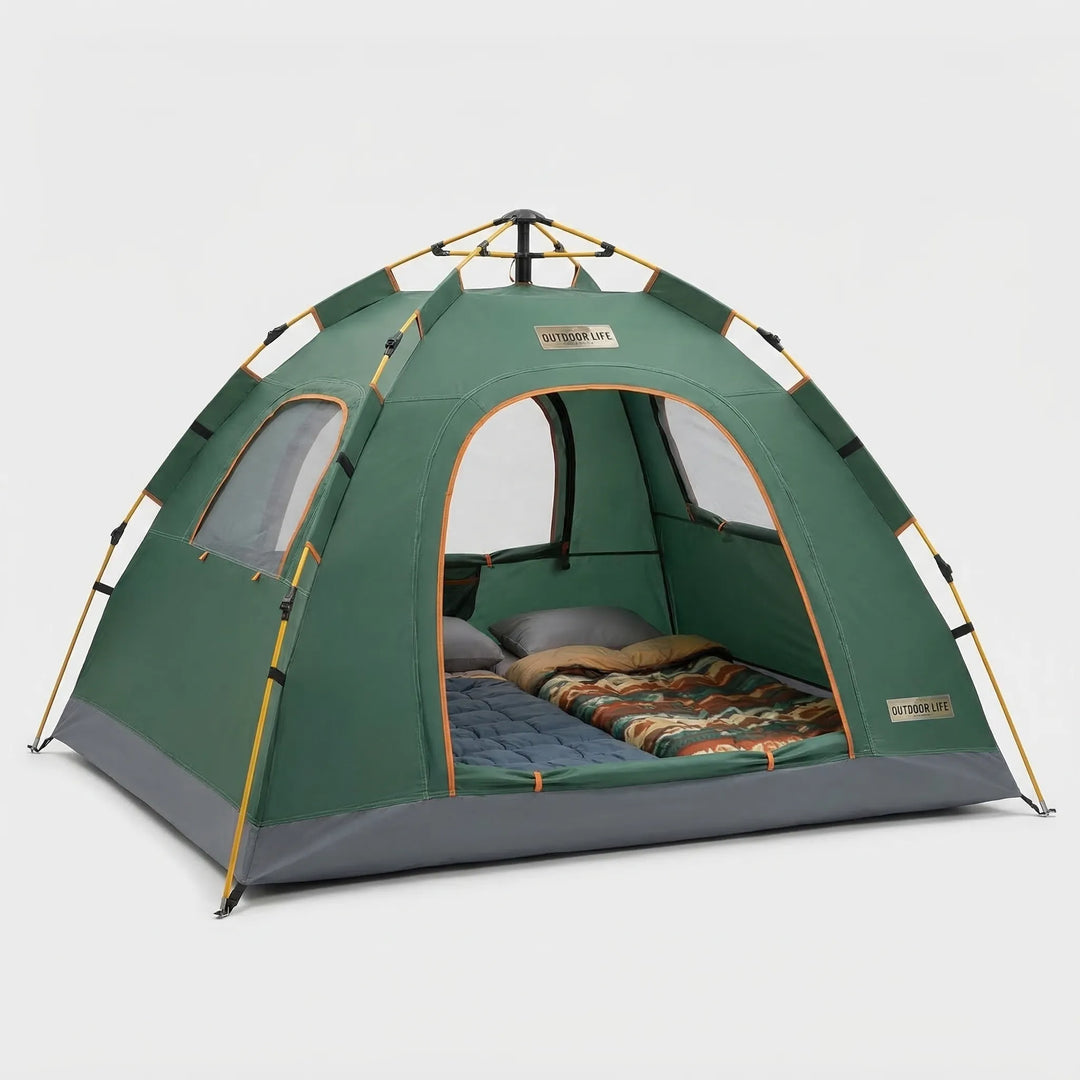 Durable waterproof instant pop-up tent, an essential outdoor shelter for hiking and camping adventures.
