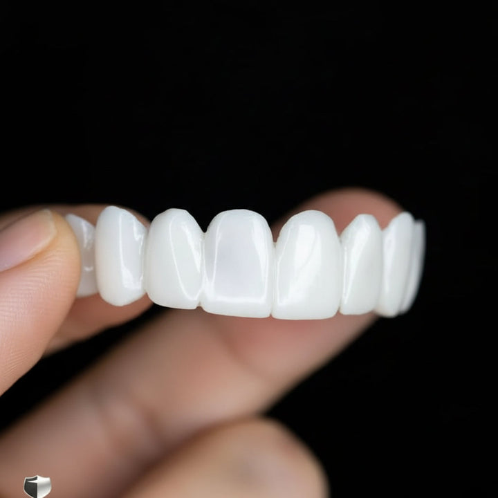 Aesthetic dental tooth covers; instant smile enhancer for temporary, beautiful white teeth.