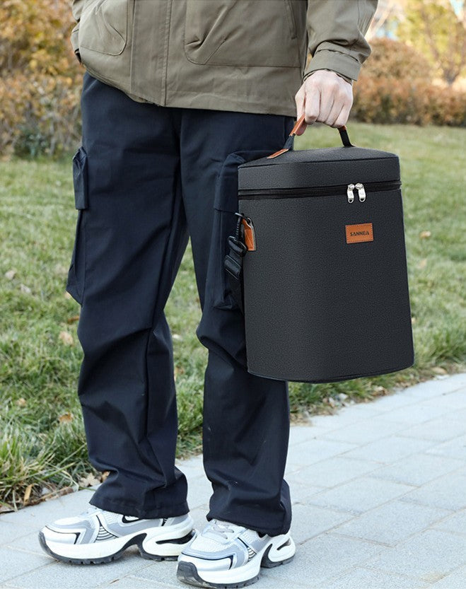 Insulated double wine bottle cooler bag. Keeps 2 bottles chilled for outdoor events, picnics & travel. Unisex design.