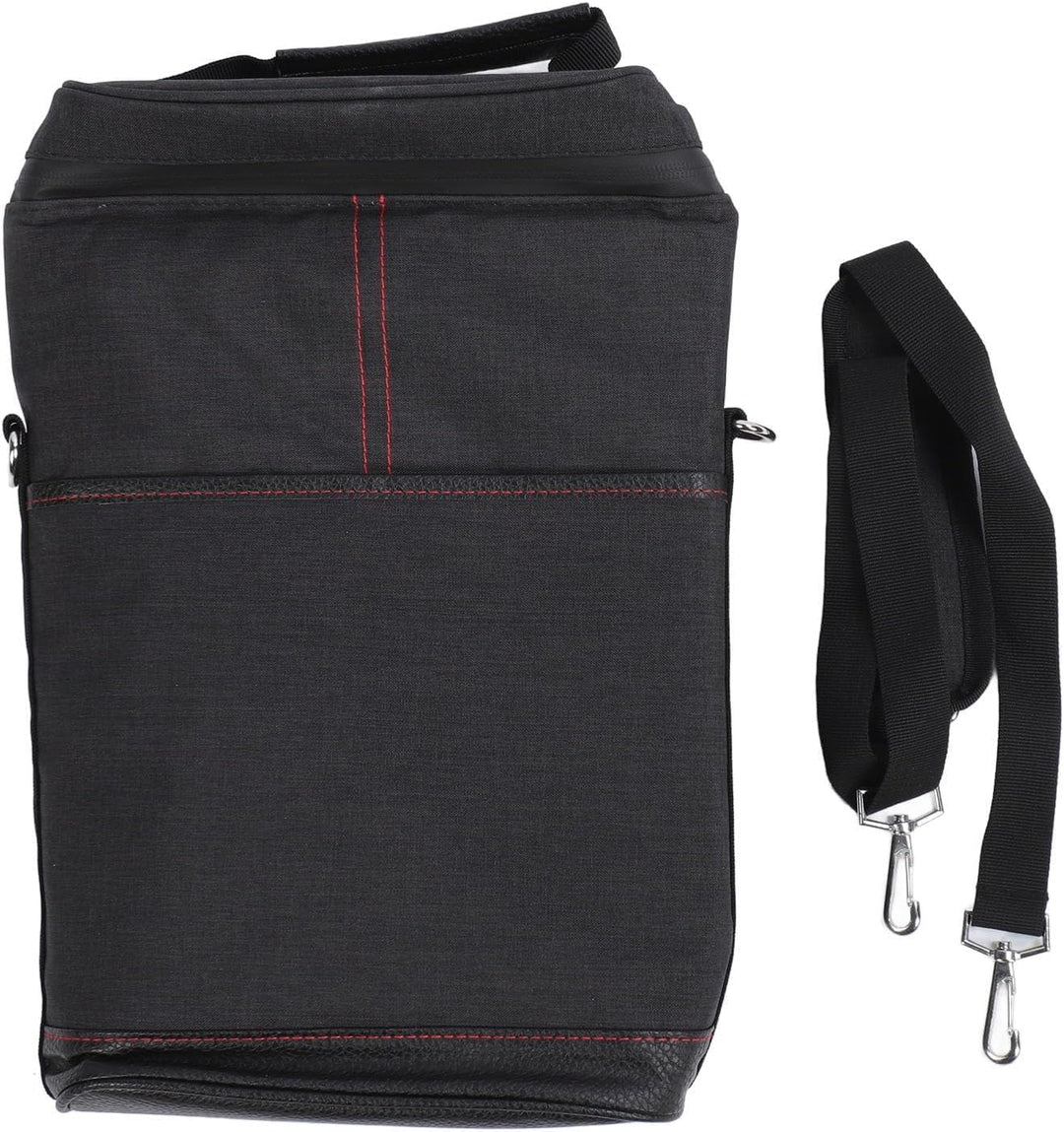 Insulated dual wine bottle carrier keeps beverages chilled; perfect travel cooler bag.