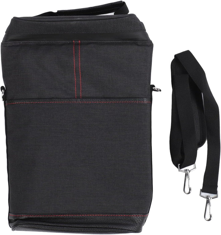 Insulated dual wine bottle carrier keeps beverages chilled; perfect travel cooler bag.
