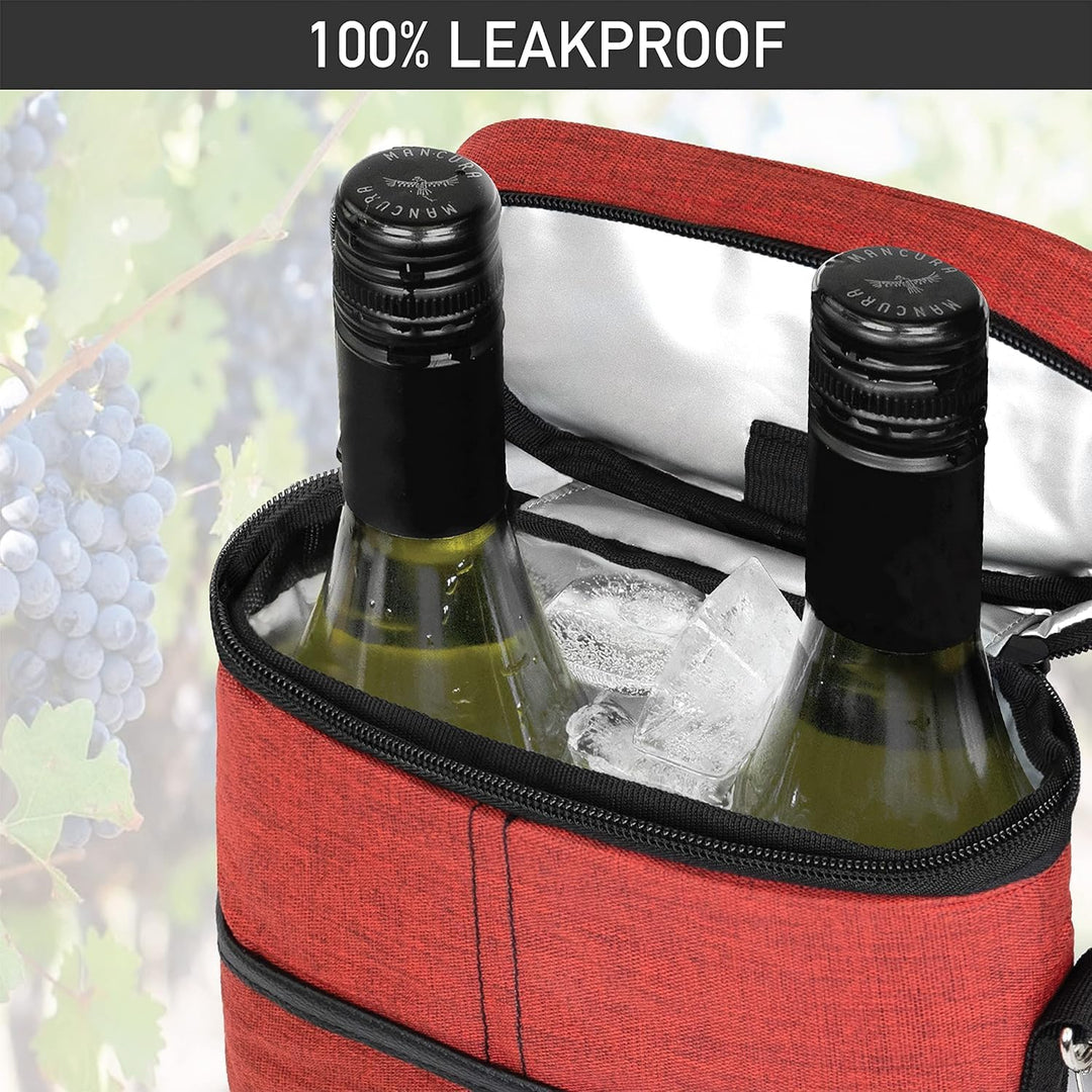 Versatile beverage bag: insulated dual wine carrier & bottle tote for any occasion.