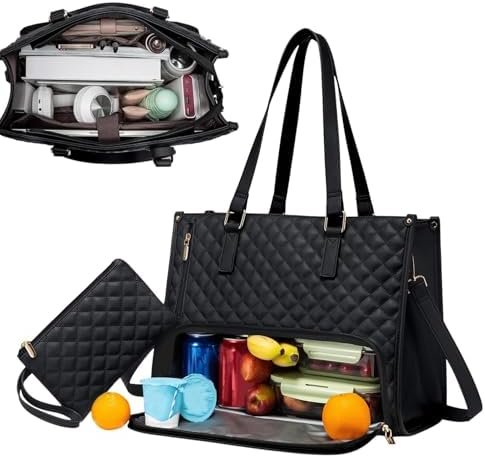 Unisex insulated lunch & laptop tote bag. Perfect for work, commutes, and keeping food fresh.