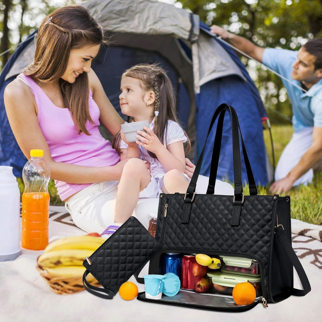Versatile unisex work tote bag for lunch & laptop. Organized carry, ideal for office & daily commute.