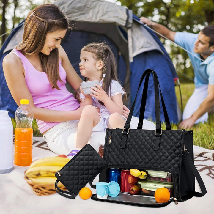 Versatile unisex work tote bag for lunch & laptop. Organized carry, ideal for office & daily commute.