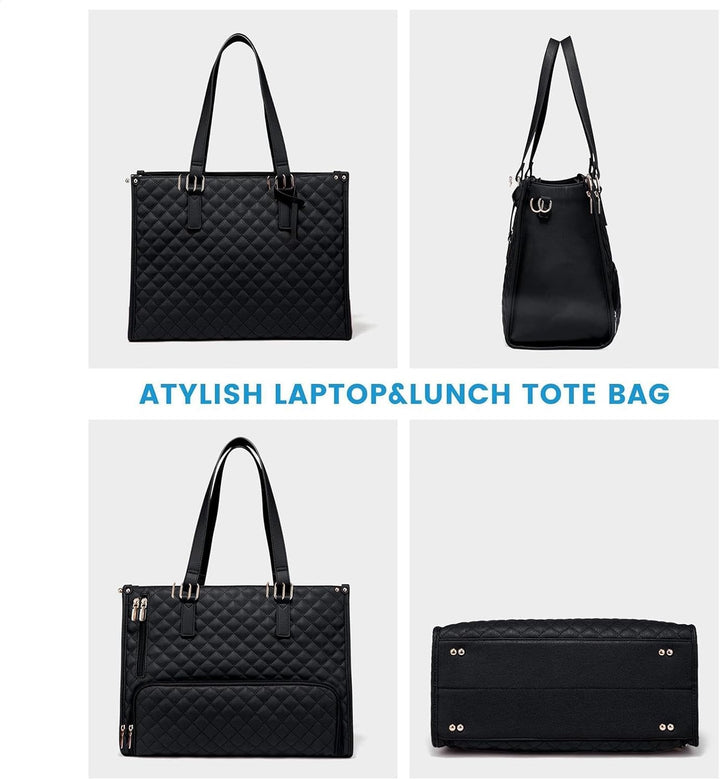 Modern commute bag: insulated lunch storage, dedicated laptop sleeve. Essential for work, travel, & meal prep.