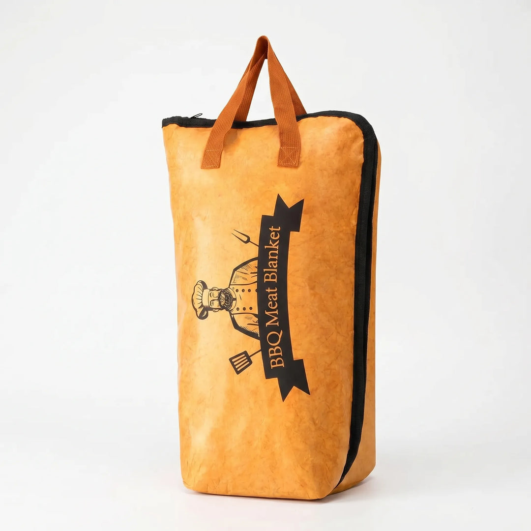 Portable insulated meat resting bag for BBQ, roasts & parties. Keeps food hot & moist. A must-have thermal carrier.
