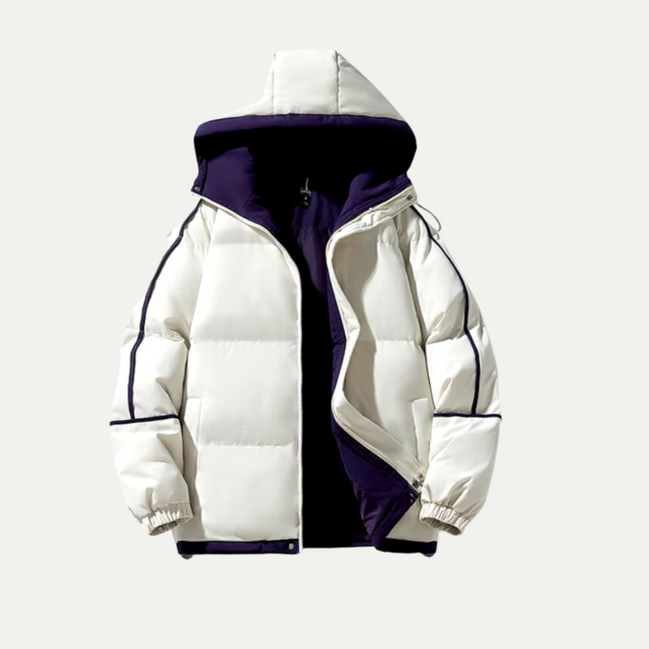 Stylish unisex winter parka, a cozy puffer jacket for urban wear. Perfect cold weather outerwear.