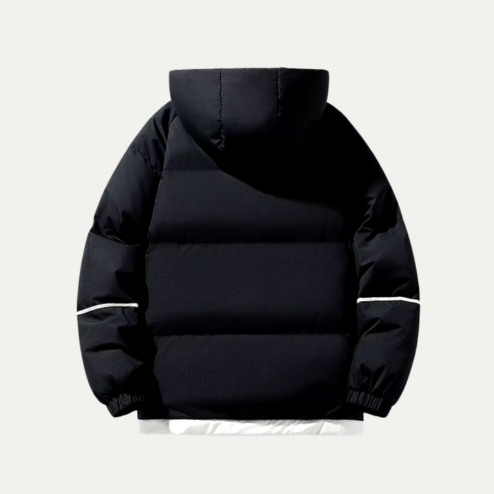 Cozy insulated puffer parka, offering superior warmth & protection in harsh winter conditions.
