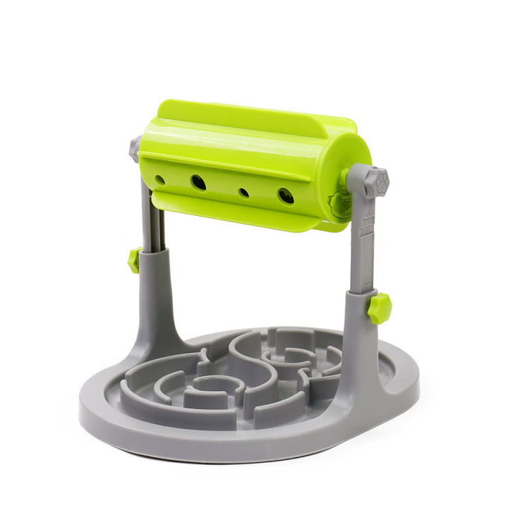 Slow eating dog toy, an interactive rotating feeder for improved pet health