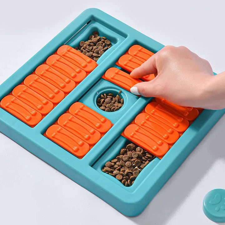 Interactive dog snuffle mat, a pet supply treat toy for puppy and adult dog mental exercise.